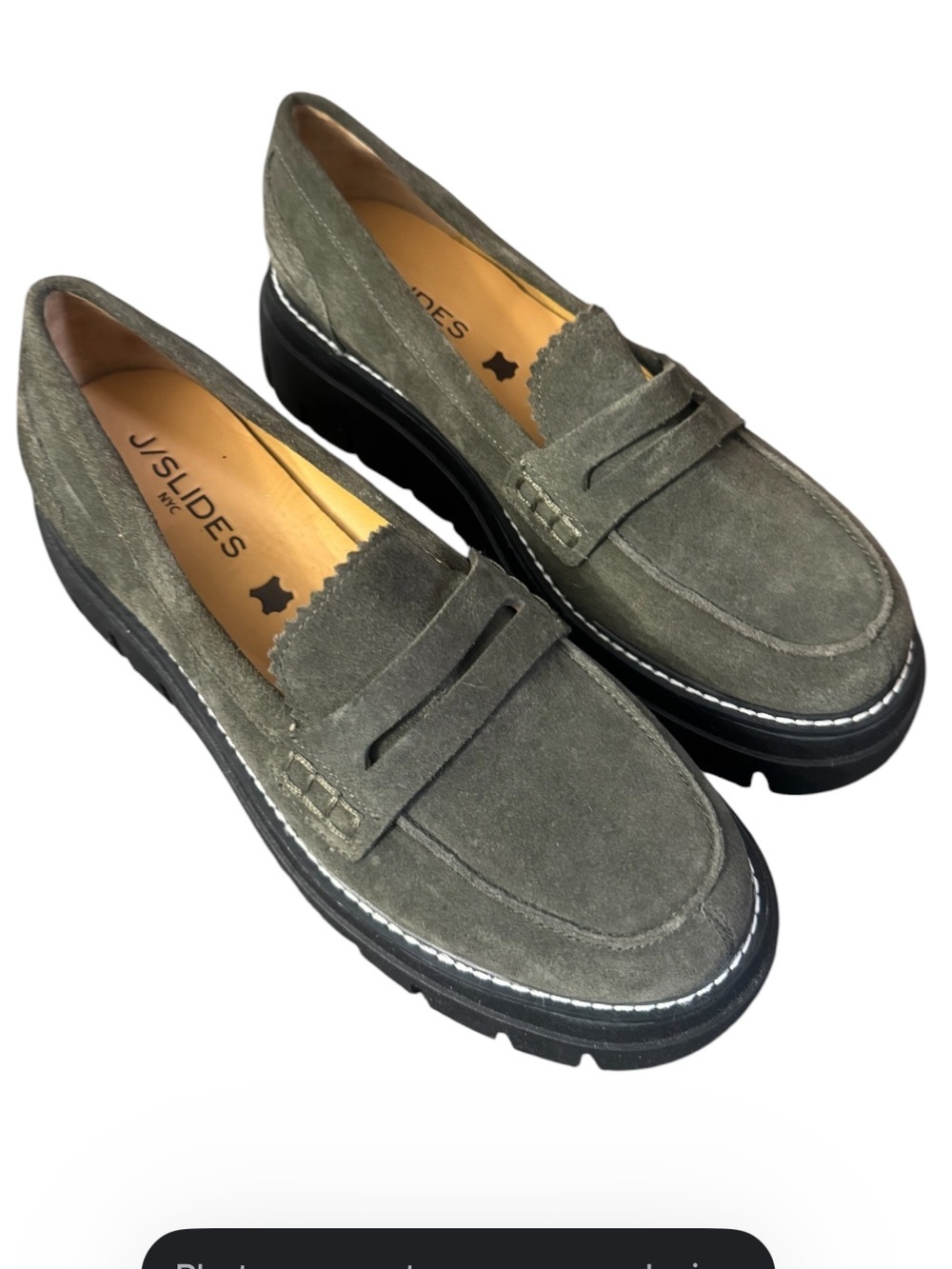 J/Slides Tyler platform Suede penny loafers Size 81/2